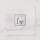 Abstract Gold Lila Brush Stoke Waterverf Logo Vierkante Visitekaartje (Voorkant)