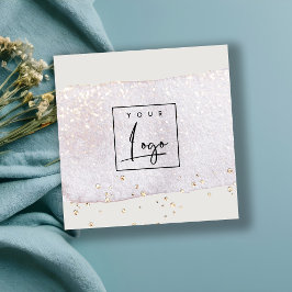 Abstract Gold Lila Brush Stoke Waterverf Logo Vierkante Visitekaartje