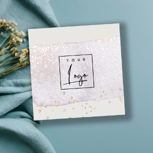 Abstract Gold Lila Brush Stoke Waterverf Logo Vierkante Visitekaartje