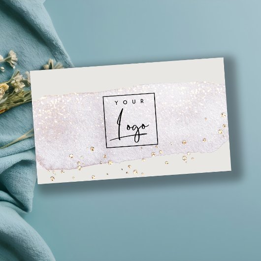 Abstract Gold Lila Brush Stoke Waterverf Logo Visitekaartje