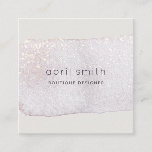 Abstract Gold Lila Brush Stoke Waterverf Vierkante Visitekaartje (Voorkant)