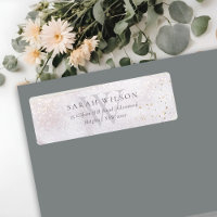 Abstract Gold Lila Penseel Monogram Adres