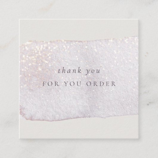 Abstract Gold Lila Penseel Ophouden Dank u bestell Vierkante Visitekaartje (Voorkant)