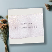 Abstract Gold Lila Penseel Ophouden Dank u bestell Vierkante Visitekaartje