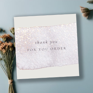 Abstract Gold Lila Penseel Ophouden Dank u bestell Vierkante Visitekaartje