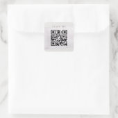 Abstract Gold Lila penseel Waterverf QR-code Vierkante Sticker (Tas)
