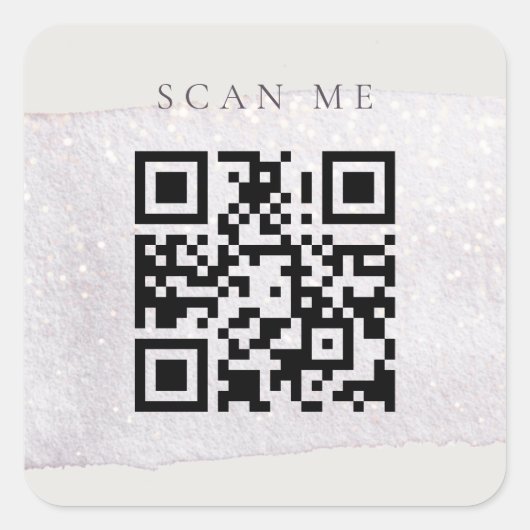 Abstract Gold Lila penseel Waterverf QR-code Vierkante Sticker (Voorkant)