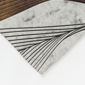 Abstract Gold Line Floral Art with Bold Petals Fleece Deken (Hoek)