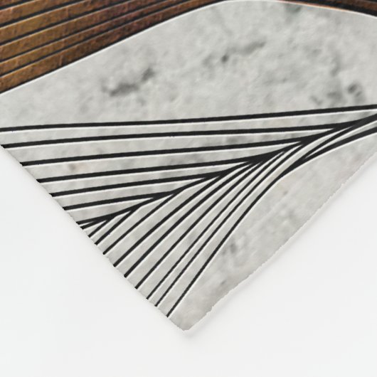 Abstract Gold Line Floral Art with Bold Petals Fleece Deken (Hoek)