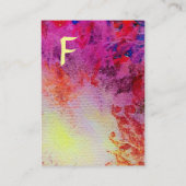 ABSTRACT GOLD MAGIC SWIRLS MONOGRAM VISITEKAARTJE (Achterkant)