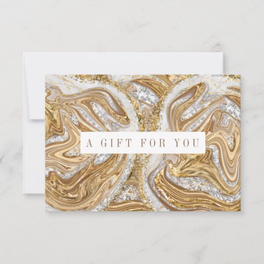 Abstract Gold Marble Gift Certificate (Voorkant)