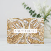 Abstract Gold Marble Gift Certificate (Staand voorkant)