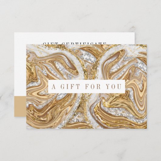 Abstract Gold Marble Gift Certificate (Voorkant / Achterkant)