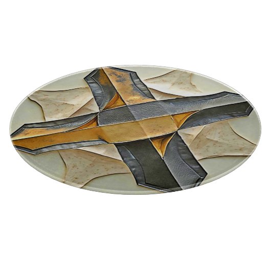 Abstract Gold Metal Design Snijplank (Hoek)