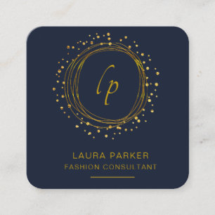 Abstract Gold Modern Minimale Faux-Confetti Vierkante Visitekaartje