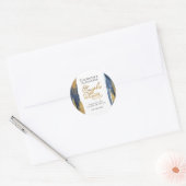 Abstract Gold Navy Blue Couples Shower dank u Ronde Sticker (Envelop)