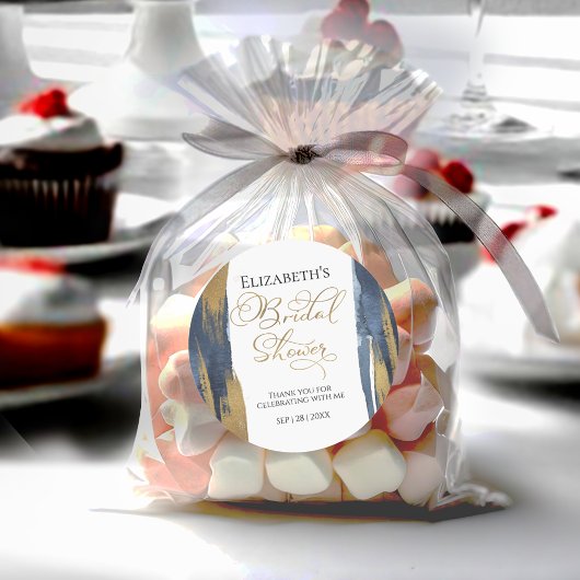 Abstract Gold Navy Blue Vrijgezellenfeest dank u Ronde Sticker