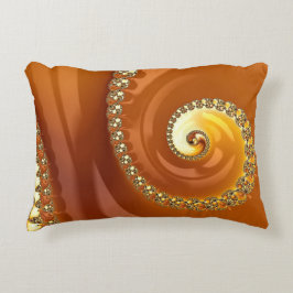 Abstract Gold Oranje gradiënt Spiral Fractal Accent Kussen