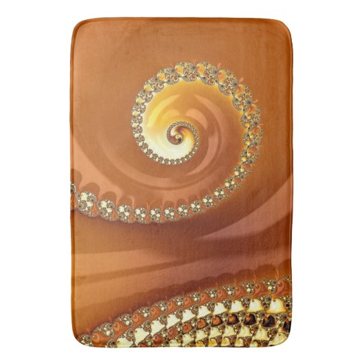 Abstract Gold Oranje gradiënt Spiral Fractal Badmat (Voorkant Verticaal)