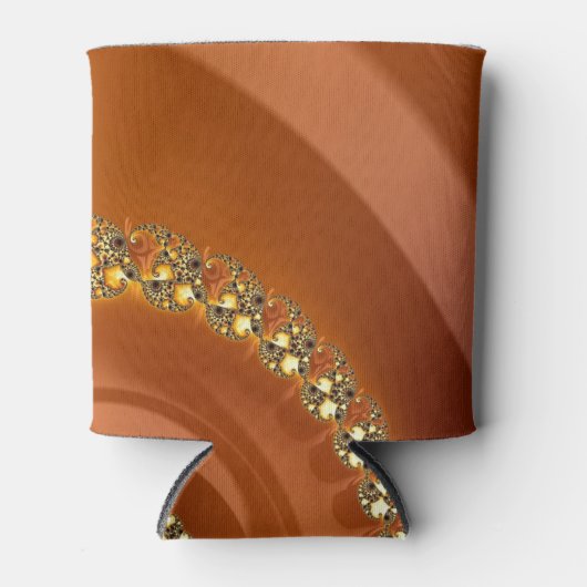 Abstract Gold Oranje gradiënt Spiral Fractal Blikjeskoeler (Voorkant)