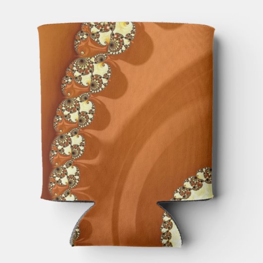 Abstract Gold Oranje gradiënt Spiral Fractal Blikjeskoeler (Achterkant)