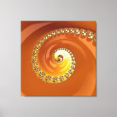 Abstract Gold Oranje gradiënt Spiral Fractal Canvas Afdruk (Voorkant)