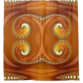 Abstract Gold Oranje gradiënt Spiral Fractal Douchegordijn (Voorkant)