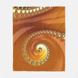 Abstract Gold Oranje gradiënt Spiral Fractal Fleece Deken