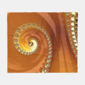 Abstract Gold Oranje gradiënt Spiral Fractal Fleece Deken (Voorkant (Horizontaal))