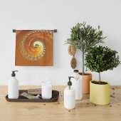 Abstract Gold Oranje gradiënt Spiral Fractal Handdoek