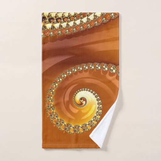 Abstract Gold Oranje gradiënt Spiral Fractal Handdoek (Handdoek)