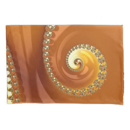 Abstract Gold Oranje gradiënt Spiral Fractal Kussensloop