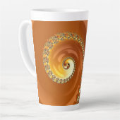 Abstract Gold Oranje gradiënt Spiral Fractal Latte Mok (Linkerhoek)