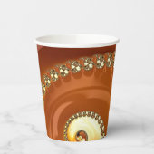 Abstract Gold Oranje gradiënt Spiral Fractal Papieren Bekers (Links)