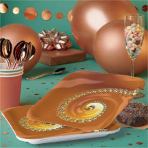 Abstract Gold Oranje gradiënt Spiral Fractal