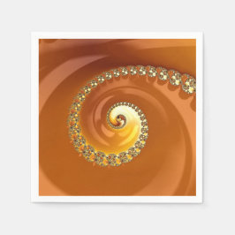 Abstract Gold Oranje gradiënt Spiral Fractal Servet