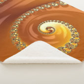 Abstract Gold Oranje gradiënt Spiral Fractal Sherpa Deken (3/4)