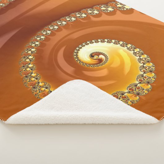 Abstract Gold Oranje gradiënt Spiral Fractal Sherpa Deken (3/4)