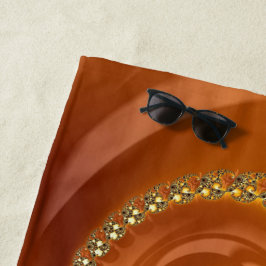 Abstract Gold Oranje gradiënt Spiral Fractal Strandlaken