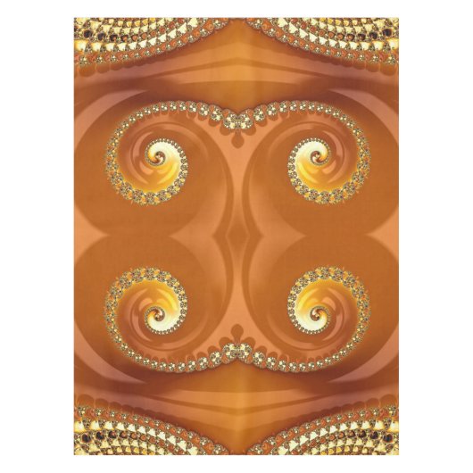 Abstract Gold Oranje gradiënt Spiral Fractal Tafelkleed (Voorkant)