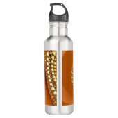 Abstract Gold Oranje gradiënt Spiral Fractal Waterfles (Achterkant)