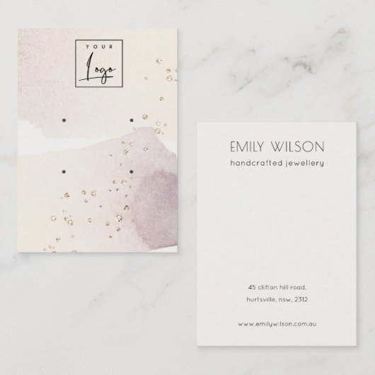 Abstract Gold Paars Logo 2 Verouderde beeldweergav Visitekaartje (Voorkant / Achterkant)