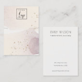 Abstract Gold Paars Logo Ketting beeldscherm Visitekaartje (Voorkant / Achterkant)