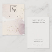 Abstract Gold Paars Logo met Ketting Visitekaartje (Voorkant / Achterkant)