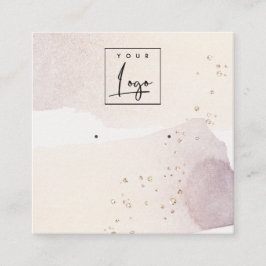 Abstract Gold Paars Logo Veroorbaar beeldscherm Vierkante Visitekaartje