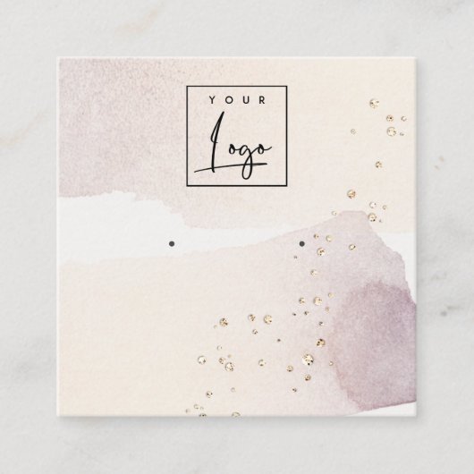 Abstract Gold Paars Logo Veroorbaar beeldscherm Vierkante Visitekaartje (Voorkant)
