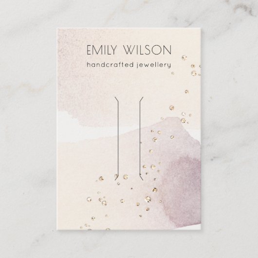 Abstract Gold Paarse Waterverf Hair Clip Display Visitekaartje (Voorkant)