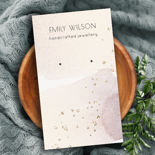 Abstract Gold Paarse Waterverf Veroorbaar beeldsch Visitekaartje