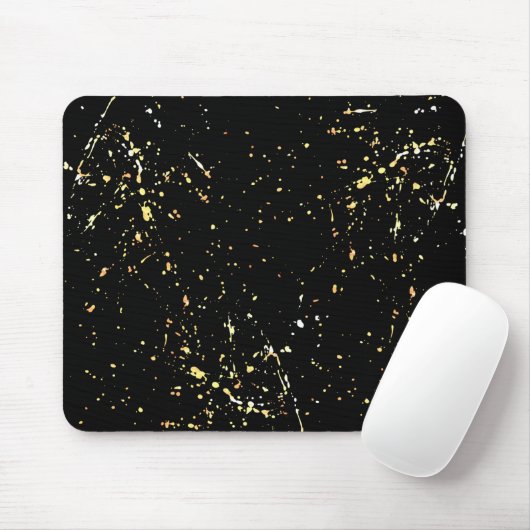 Abstract Gold Paint Splatter ontwerp Muismat (Met muis)