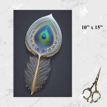 Abstract Gold Peacock Afbeelding klein